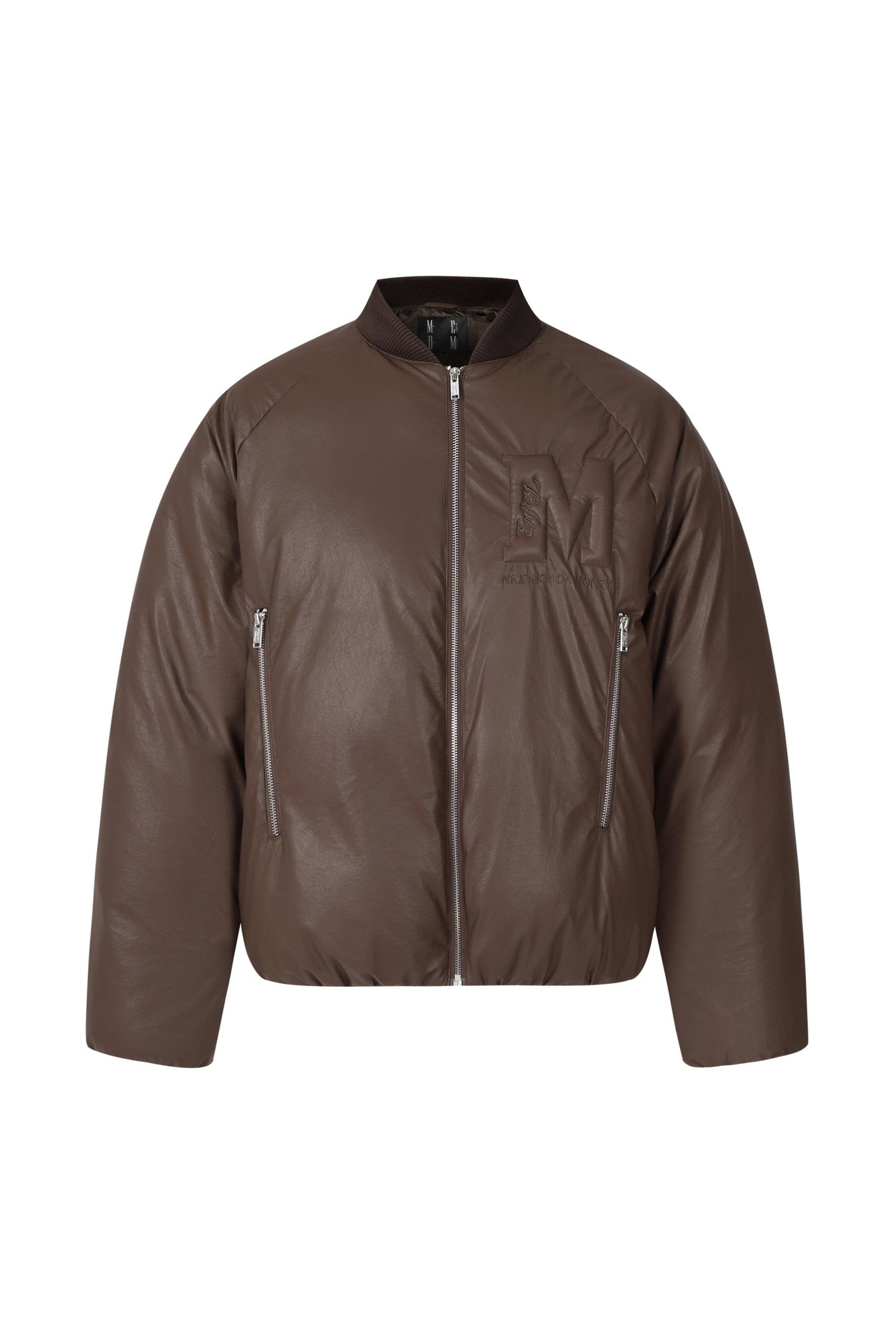 MEDM 엠보싱 가죽 다운 재킷