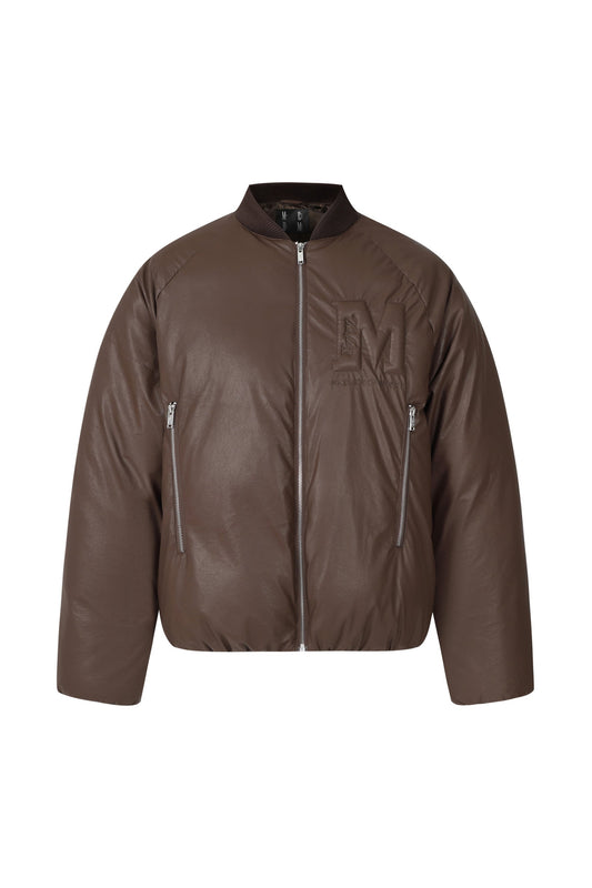 MEDM 엠보싱 가죽 다운 재킷