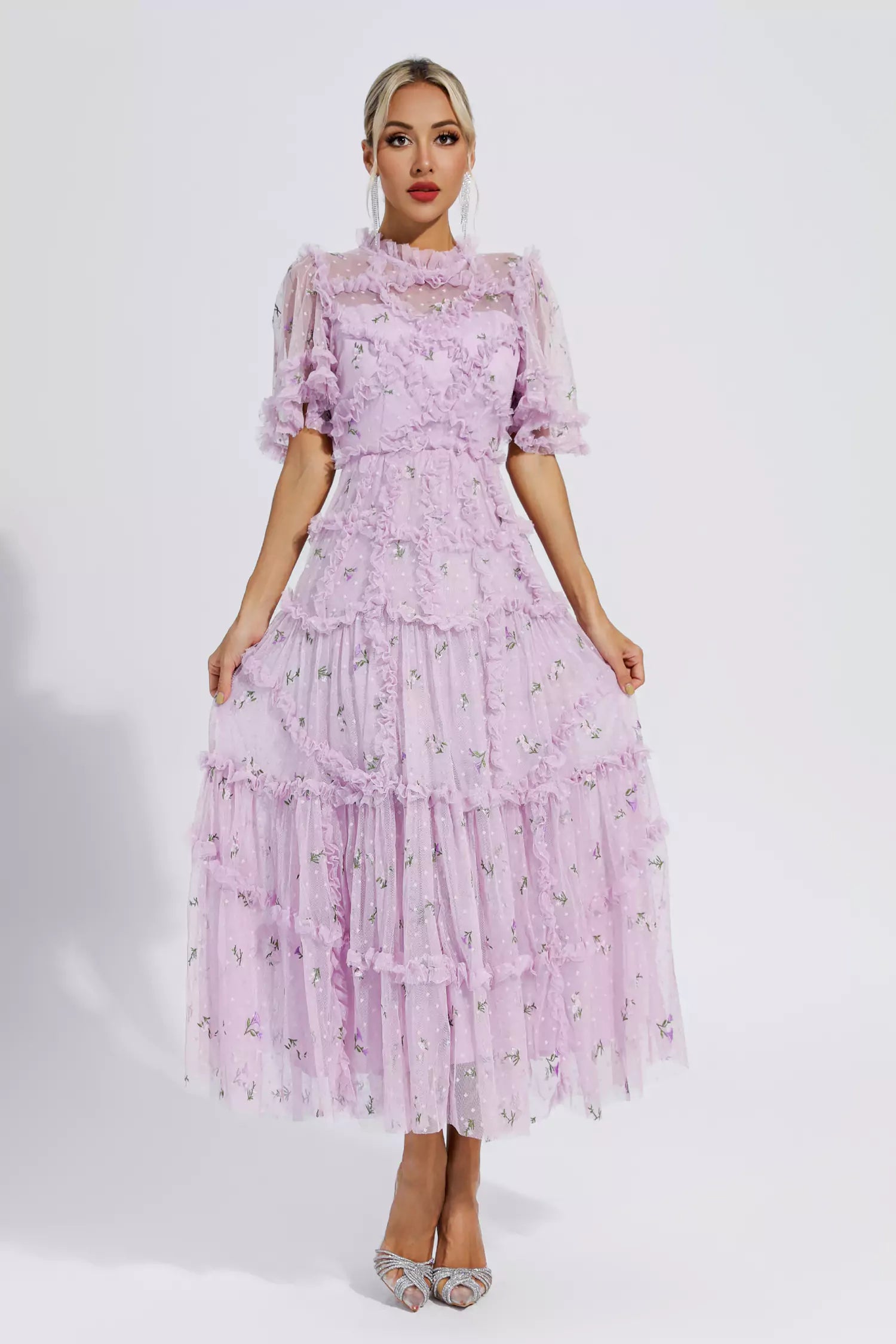 Beatrice Purple Ruched Maxi Casual Dress FancyAdd Beatrice Purple Ruched Maxi Casual Dress FancyAdd