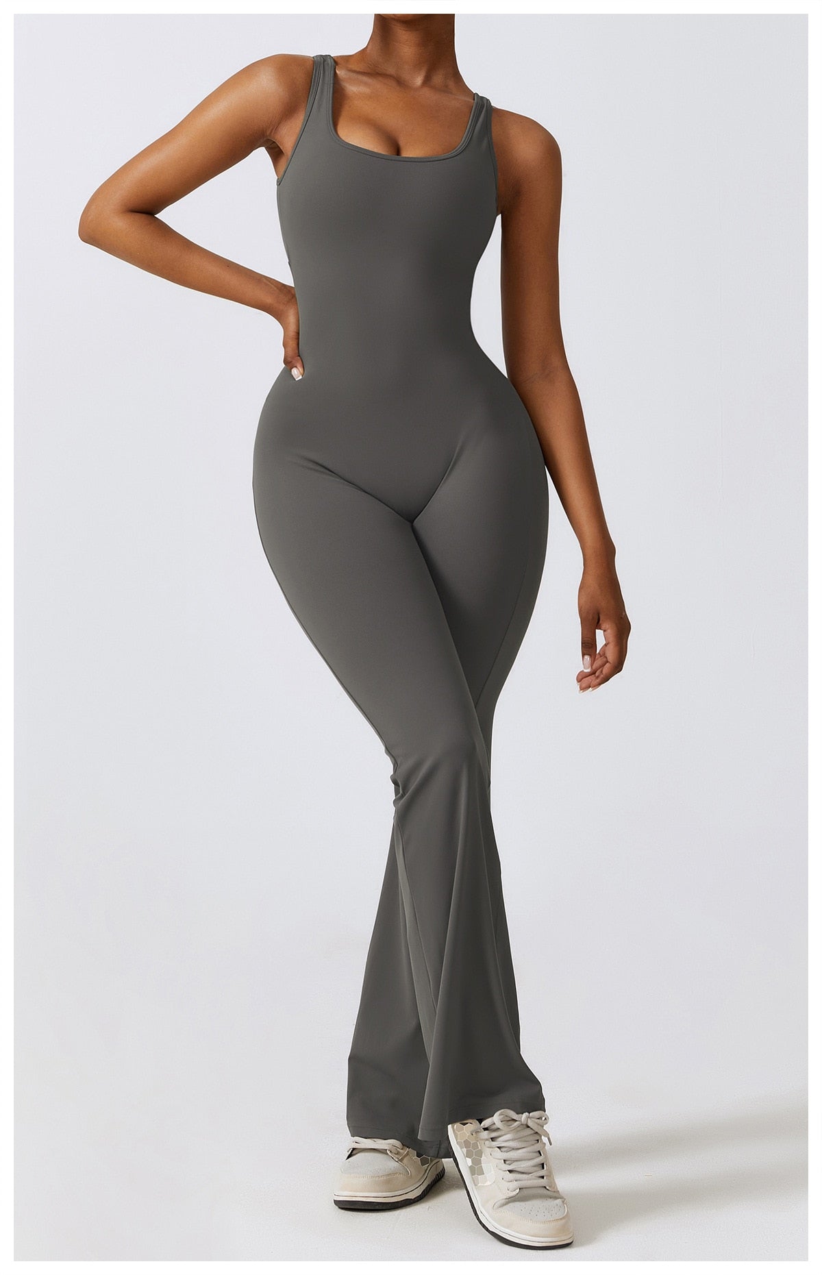 Scrunch Back Flared Jumpsuit