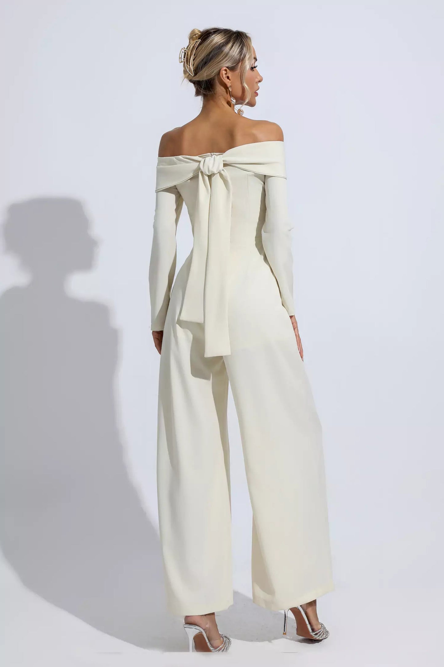 Cassidy Apricot Off Shoulder Drape Jumpsuit