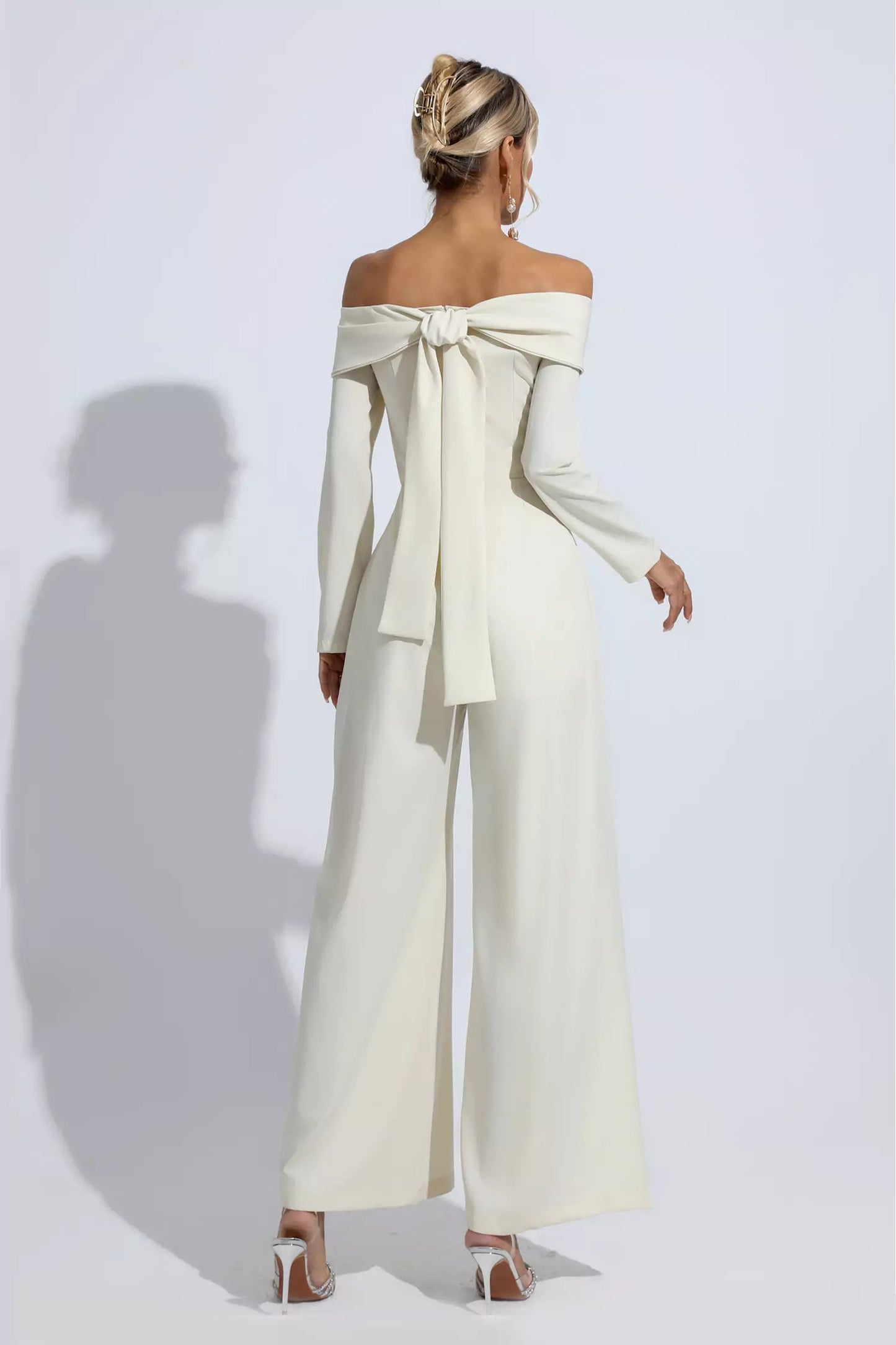 Cassidy Apricot Off Shoulder Drape Jumpsuit