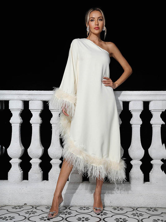 white feather midi dress Hopelessly Devoted White Feather Midi Dress White Feather Midi Dress Hopelessly Devoted White Feather Midi