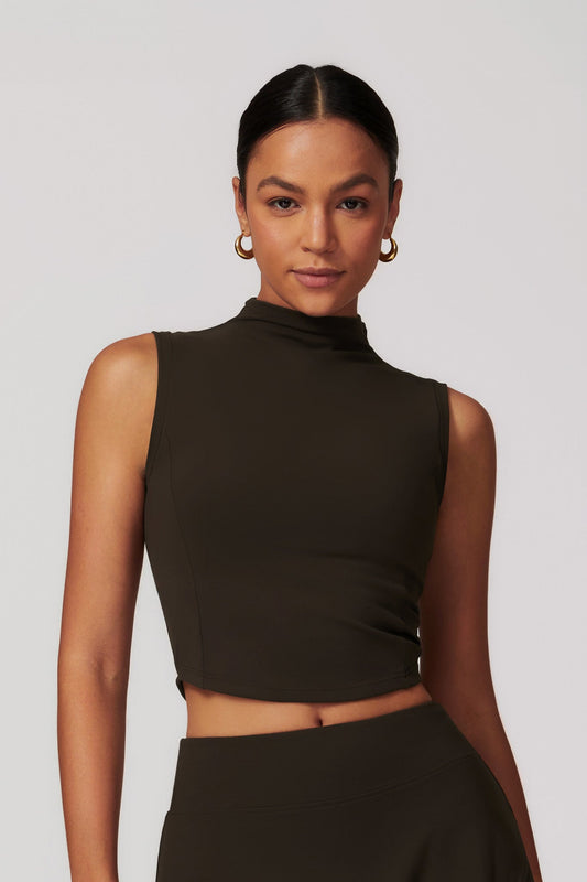 Colleen Crop Top - Brown