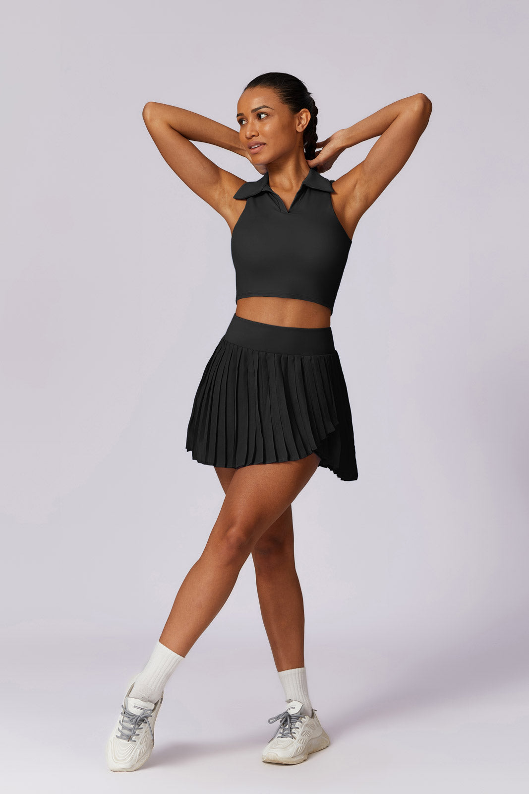 Daphne Top & Skirt Set - Black