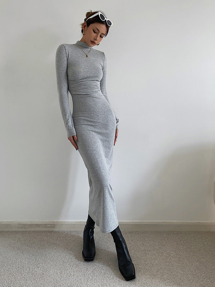 grey bodycon maxi dress Rongseng Women's long sleeve bodycon maxi dress with ribbed knit, square neck, sexy, bodycon dress, long dress, solid colour, casual dress, evening dress, evening dress, evening dress : Amazon.com.be: Fashion