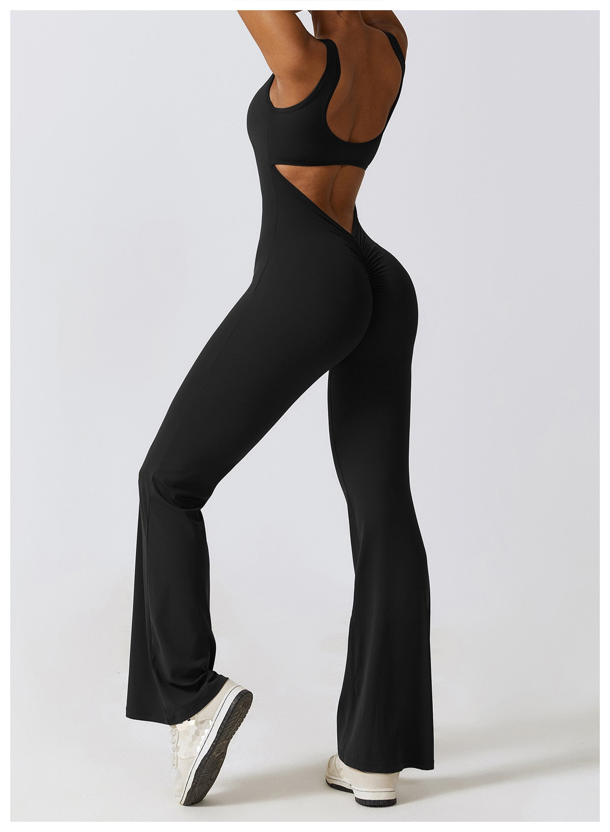 Scrunch Back Flared Jumpsuit