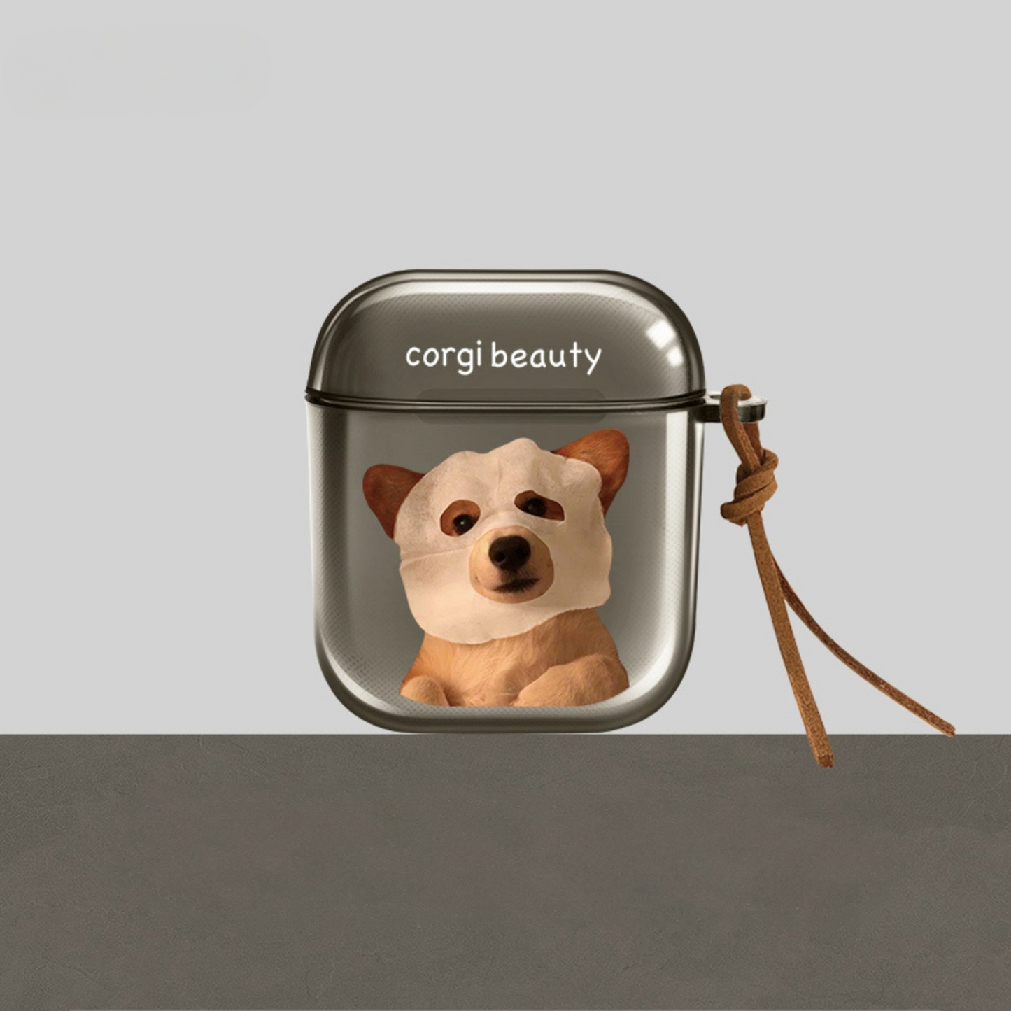 Corgi Facial Mask AirPods Case