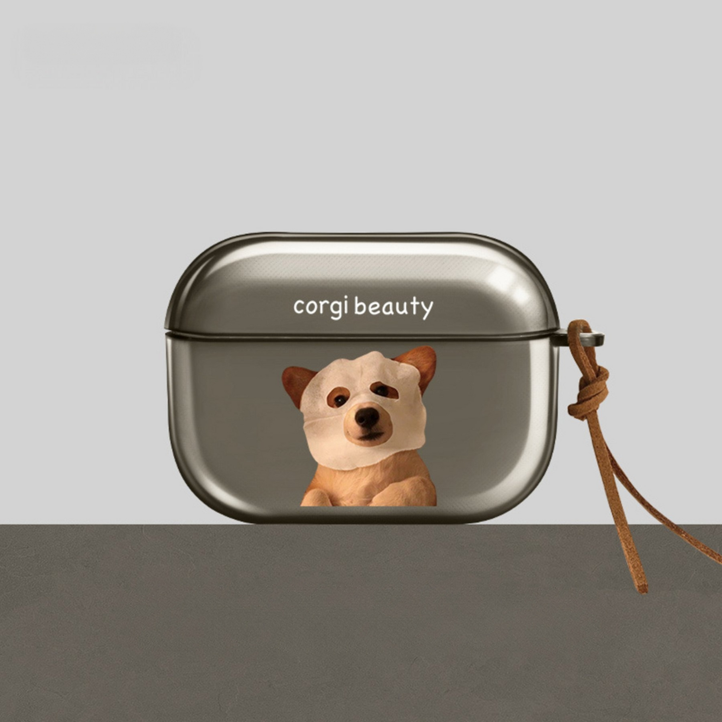 Corgi Facial Mask AirPods Case