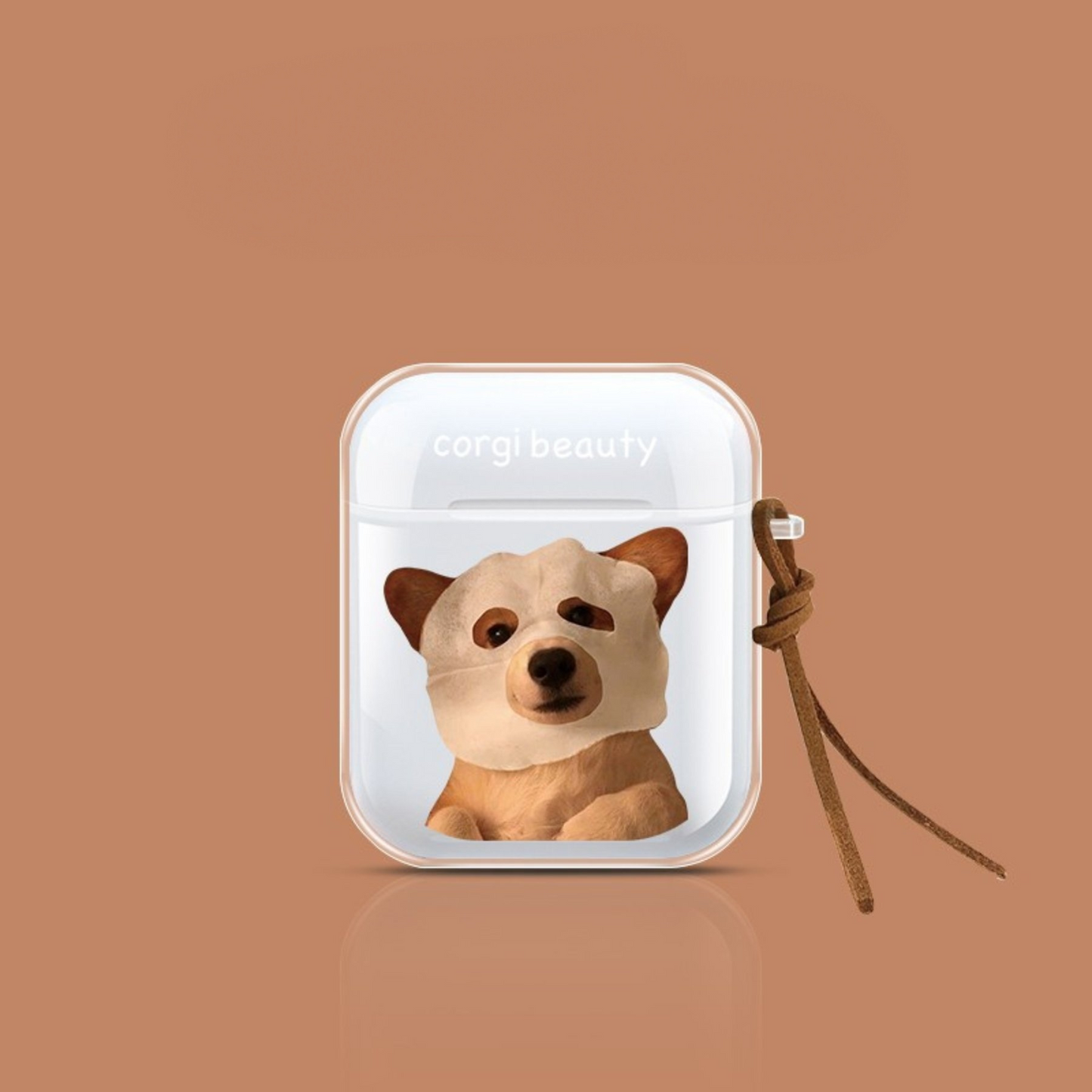 Corgi Facial Mask AirPods Case