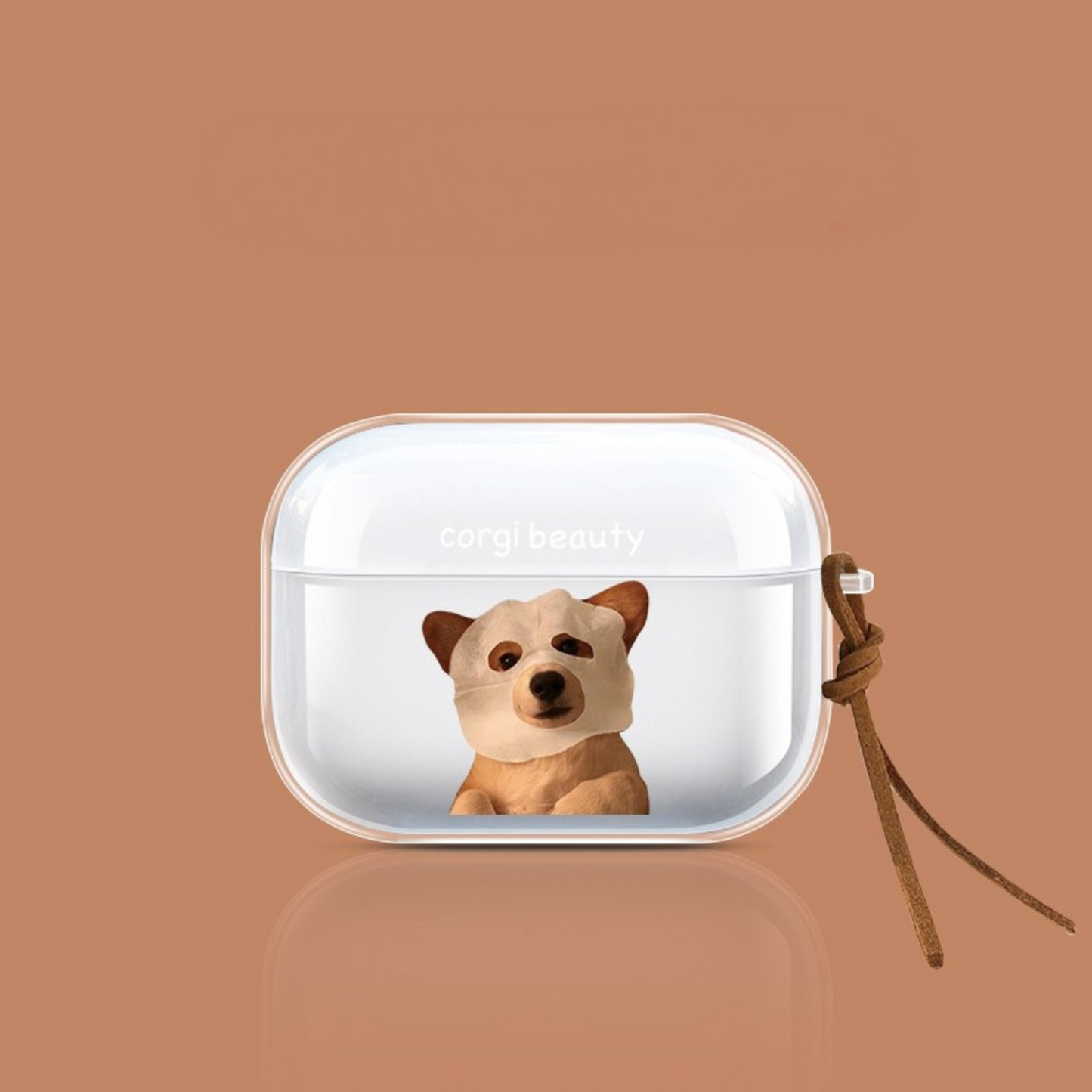 Corgi Facial Mask AirPods Case