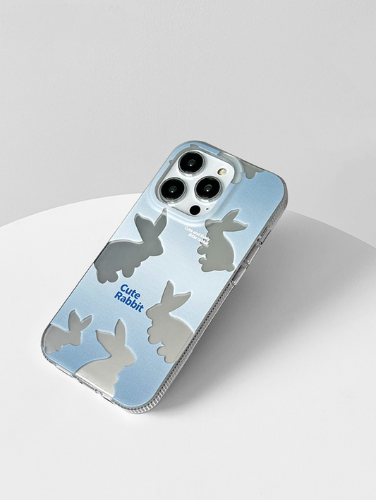 Blue Bunny Gradient Electroplated Case