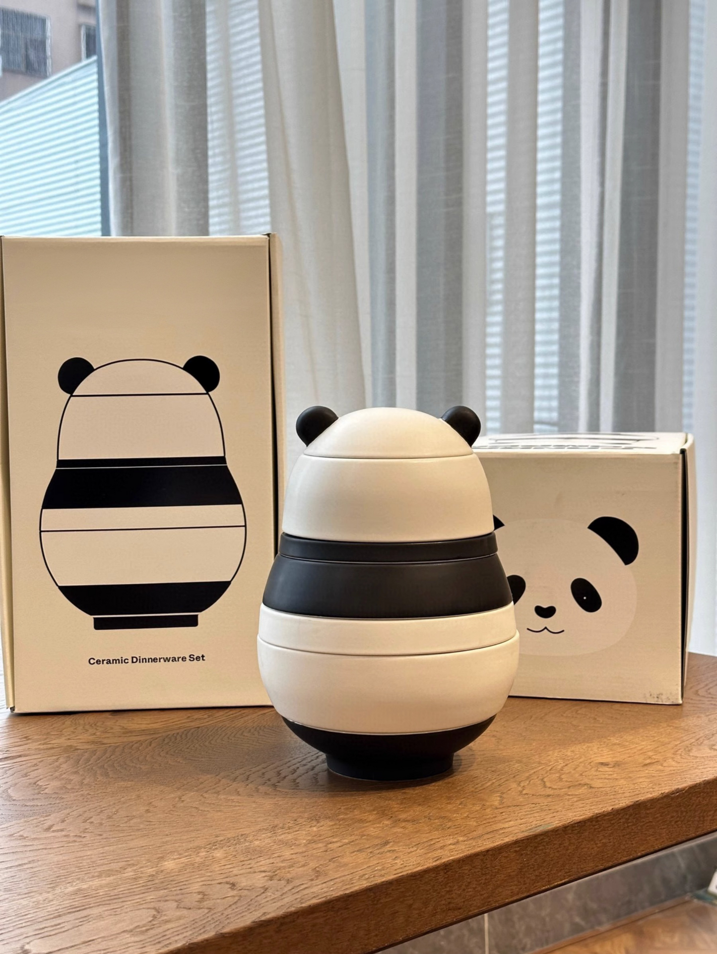 Panda Ceramic Stackable Dining Set