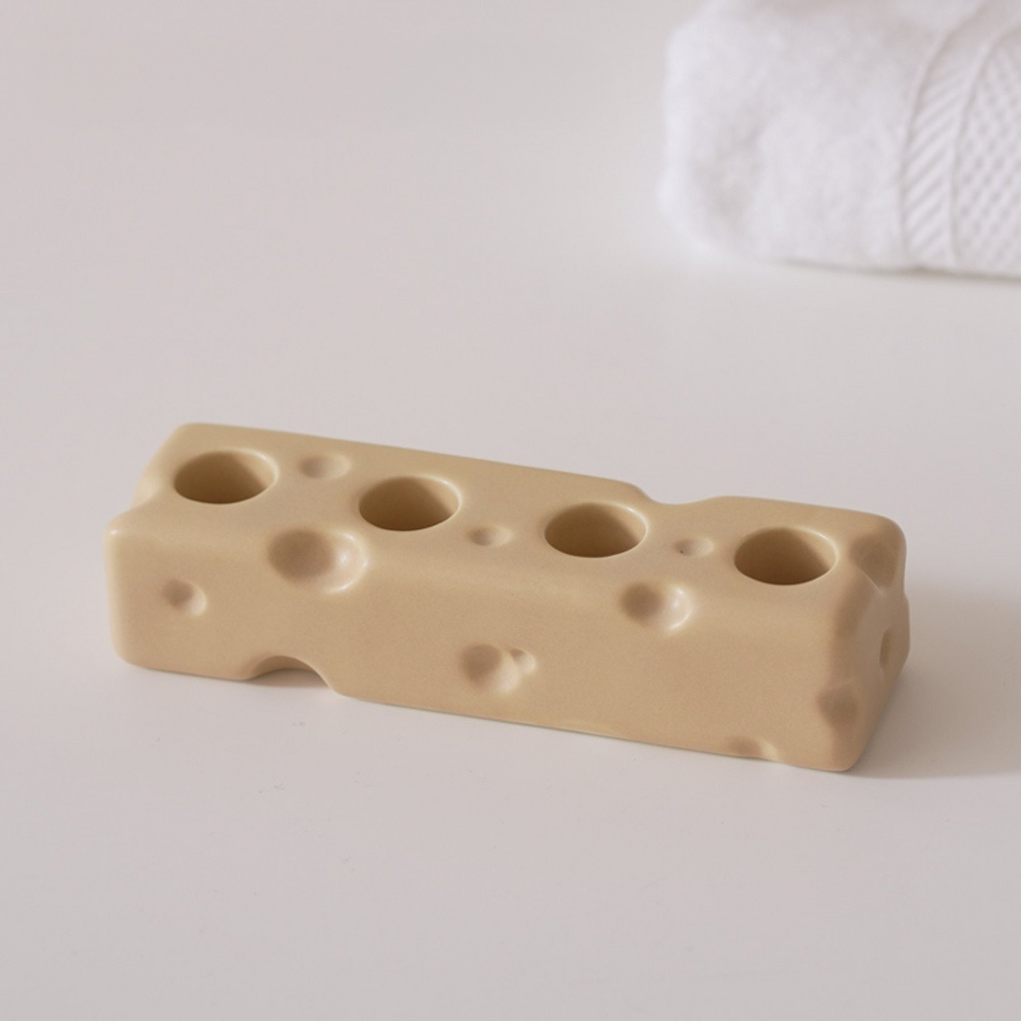 Ceramic Cheese Toothbrush Holder