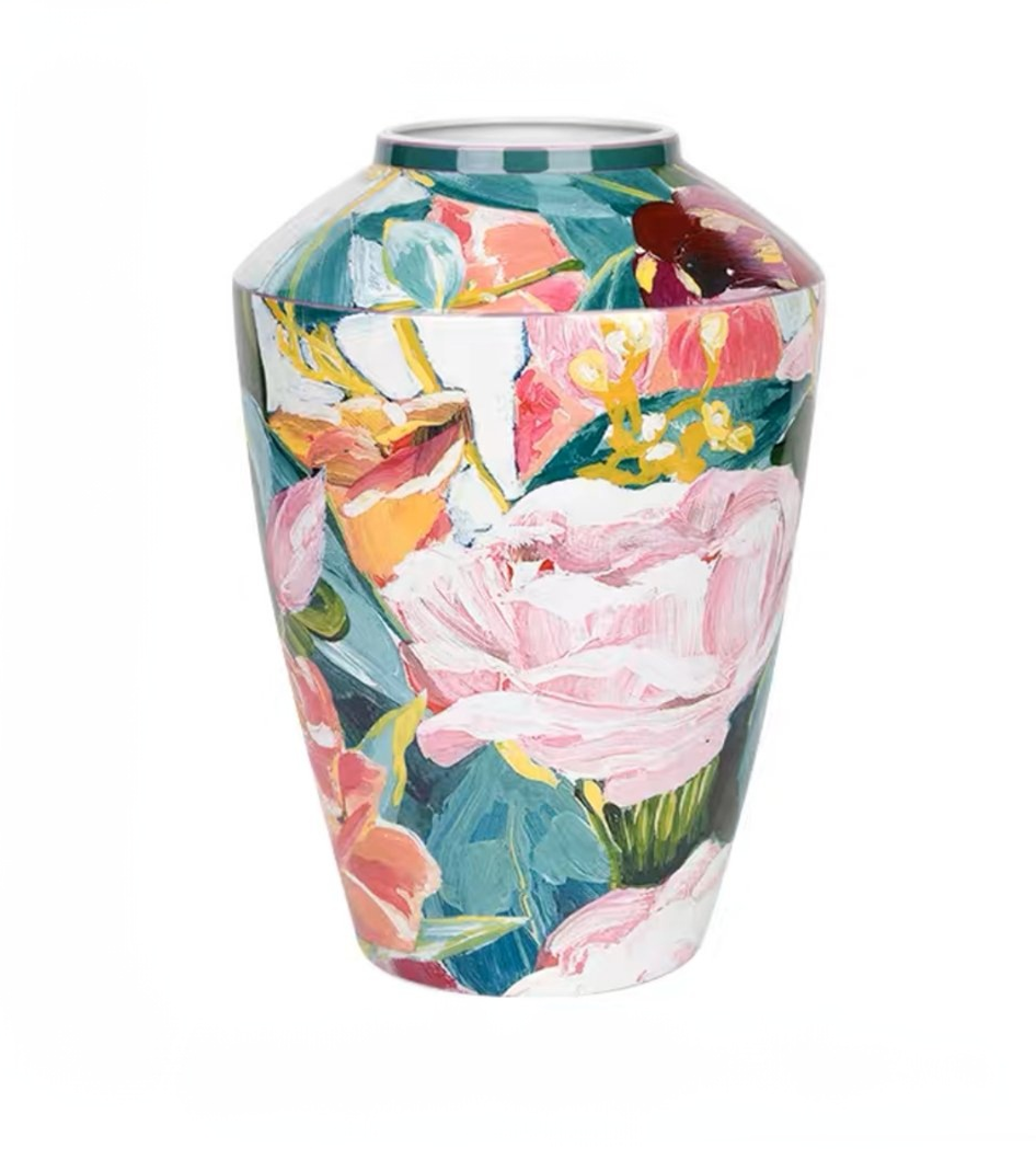 Oil Painting Style Ceramic Large Vase