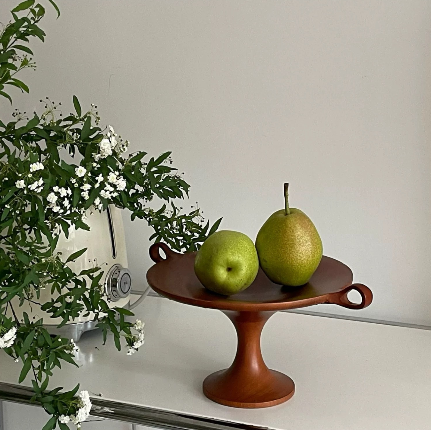 Vintage Wooden Tray with Oriental Design