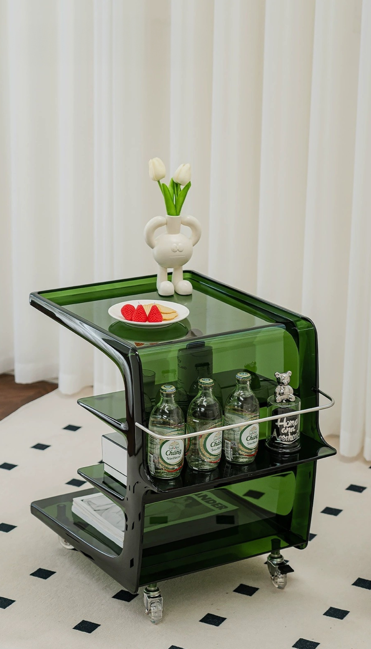 Acrylic Trolley Side Table