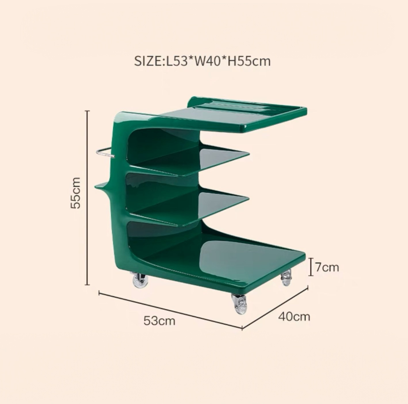 Acrylic Trolley Side Table