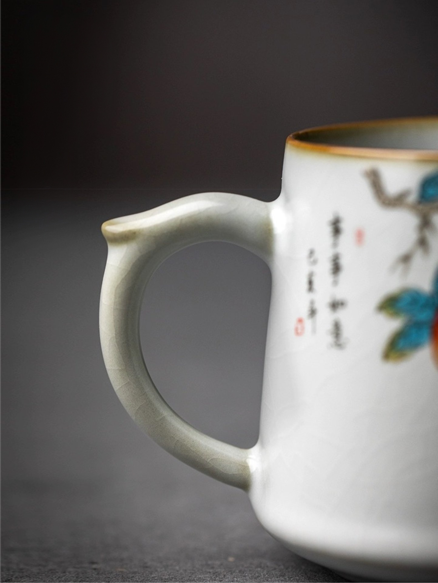 Ru Kiln Elegance - Ceramic Office Tea Cup