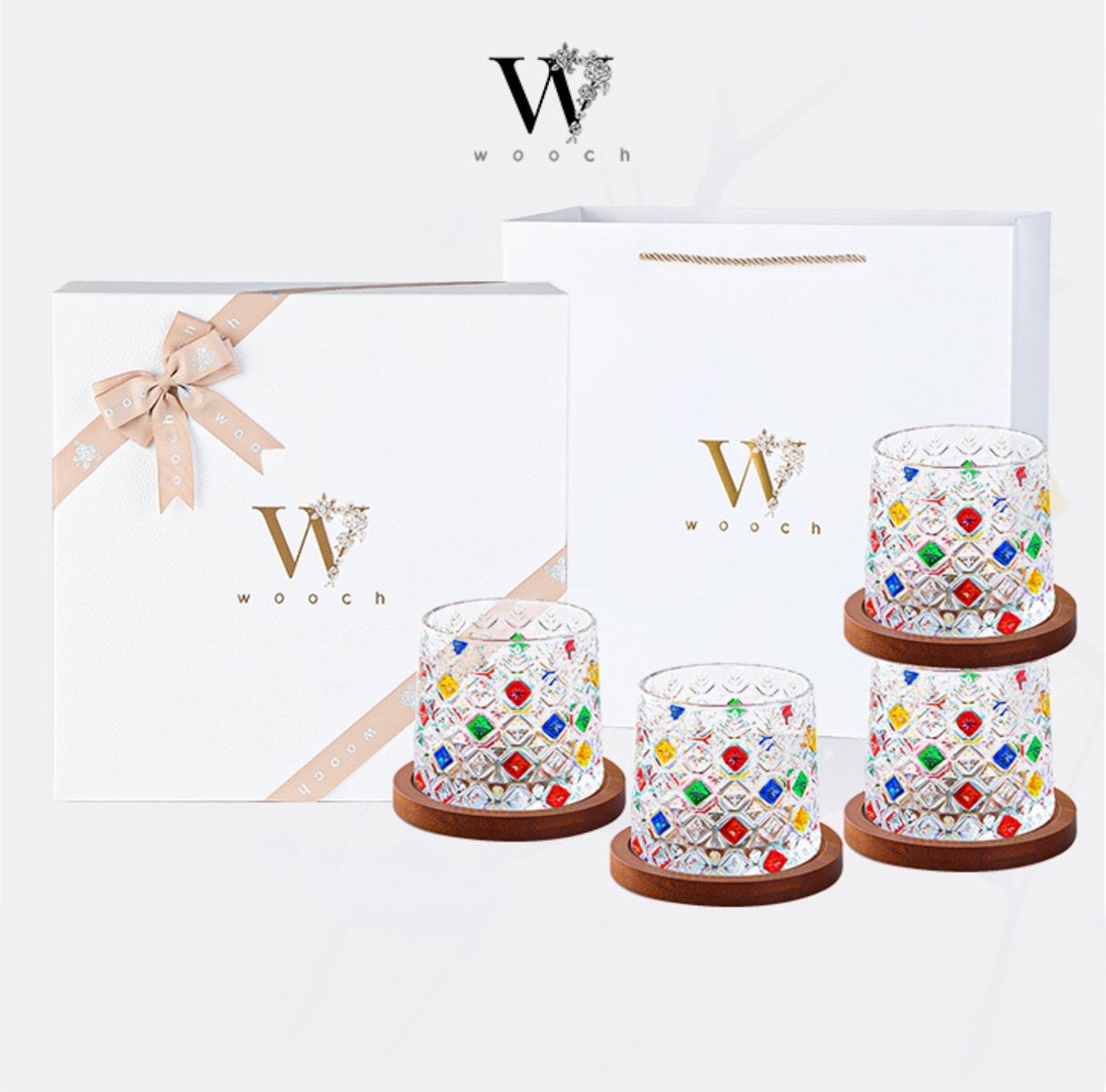 Whimsical Swirl Painted Glassware Set