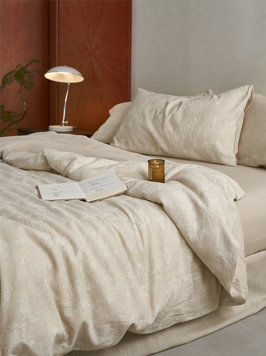 Tall Trees at Dusk: Premium Embossed Cotton Bedding Set