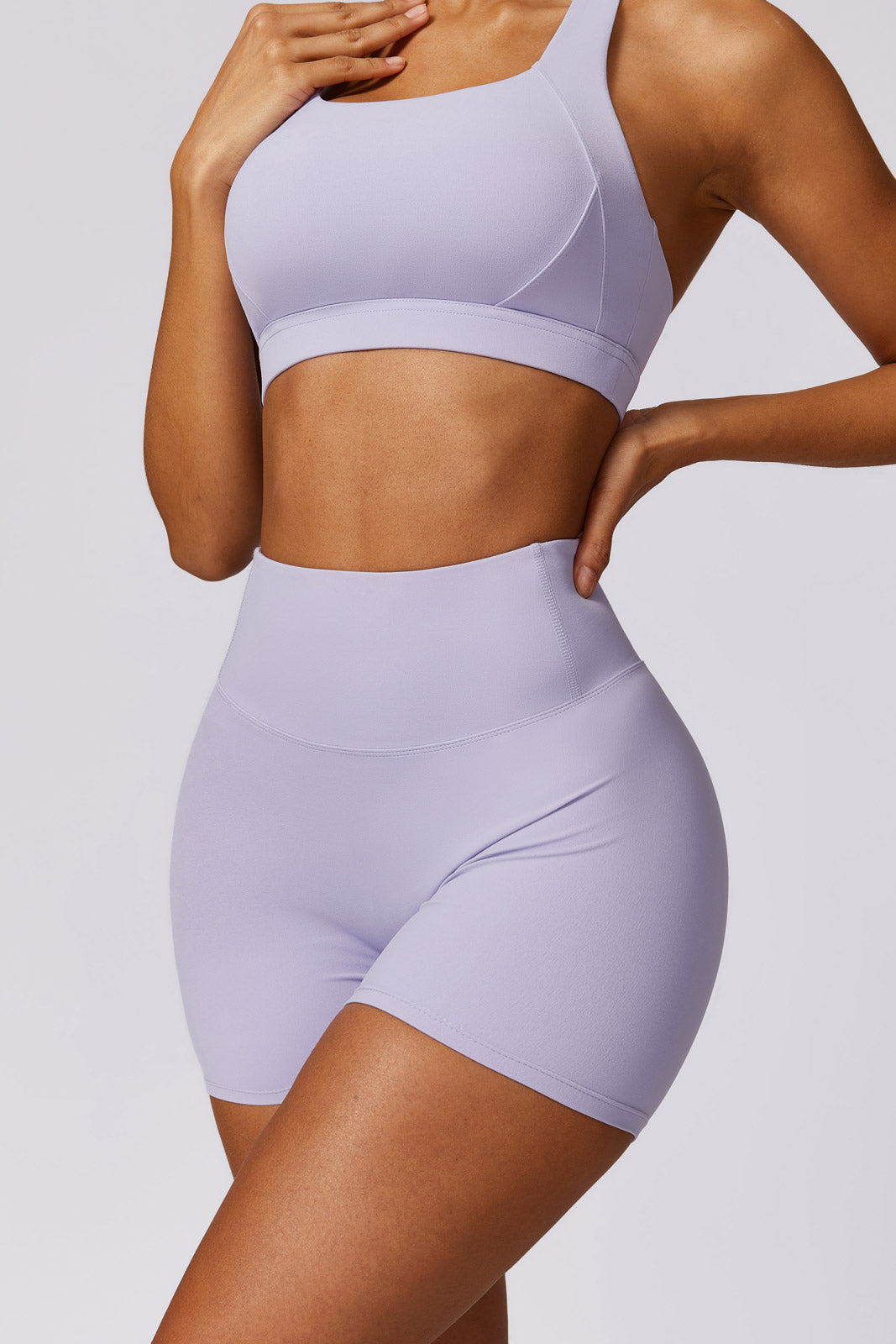 Flex Sports Bra and Shorts Set - Lavender