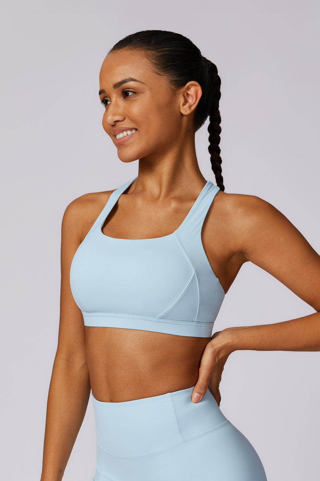 Flex Sports Bra and Shorts Set - Ice Blue