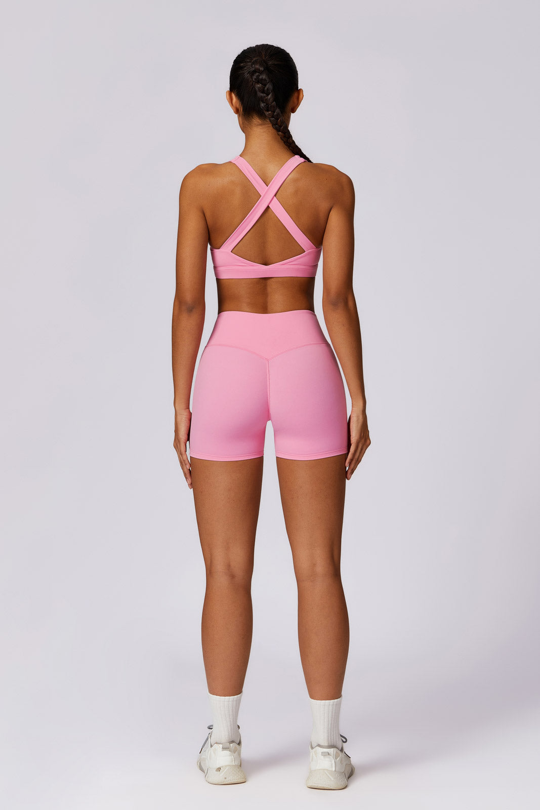 Flex Sports Bra and Shorts Set - Pink