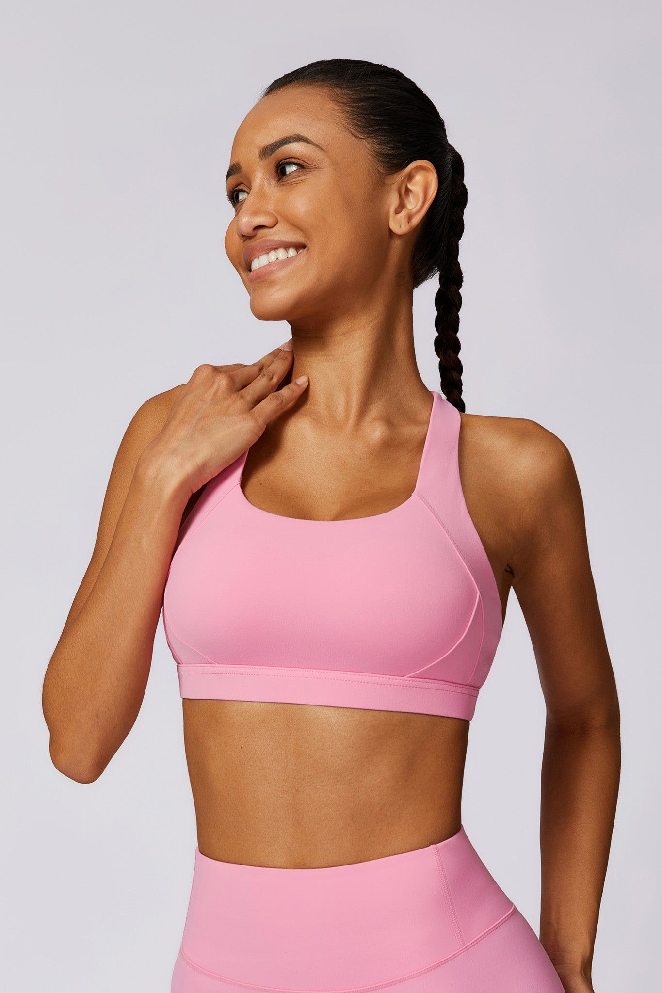 Flex Sports Bra and Shorts Set - Pink