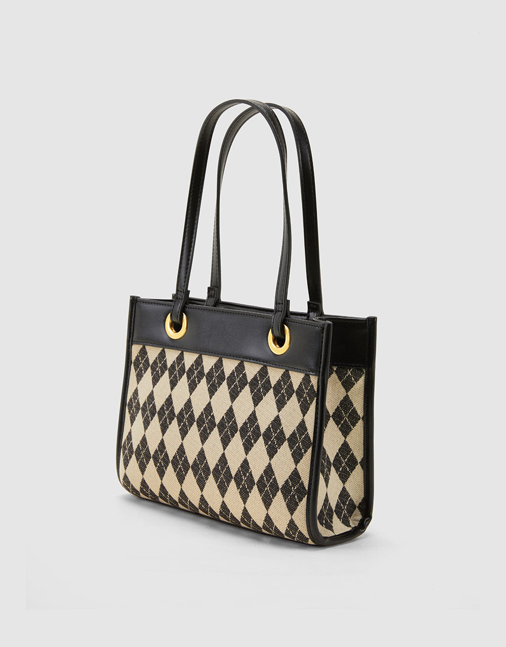 Argyle Tote Bag With Purse