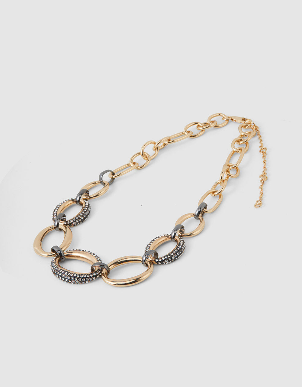 Rhinestone Detail Chain Necklace