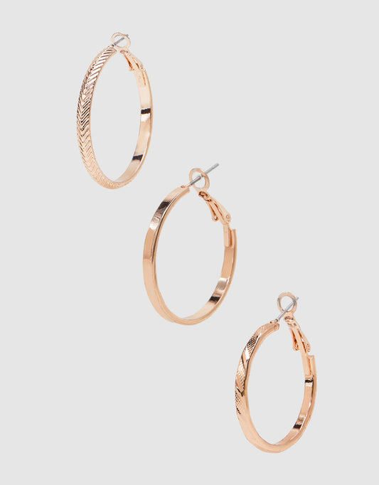 Pack Of 3 Hoop Earrings