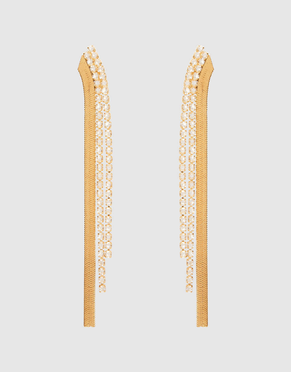 Drop Earrings With Linear Crystal