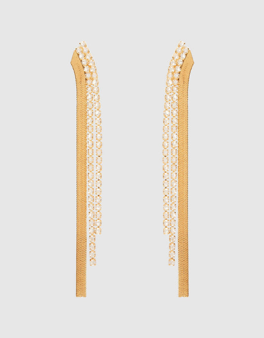 Drop Earrings With Linear Crystal