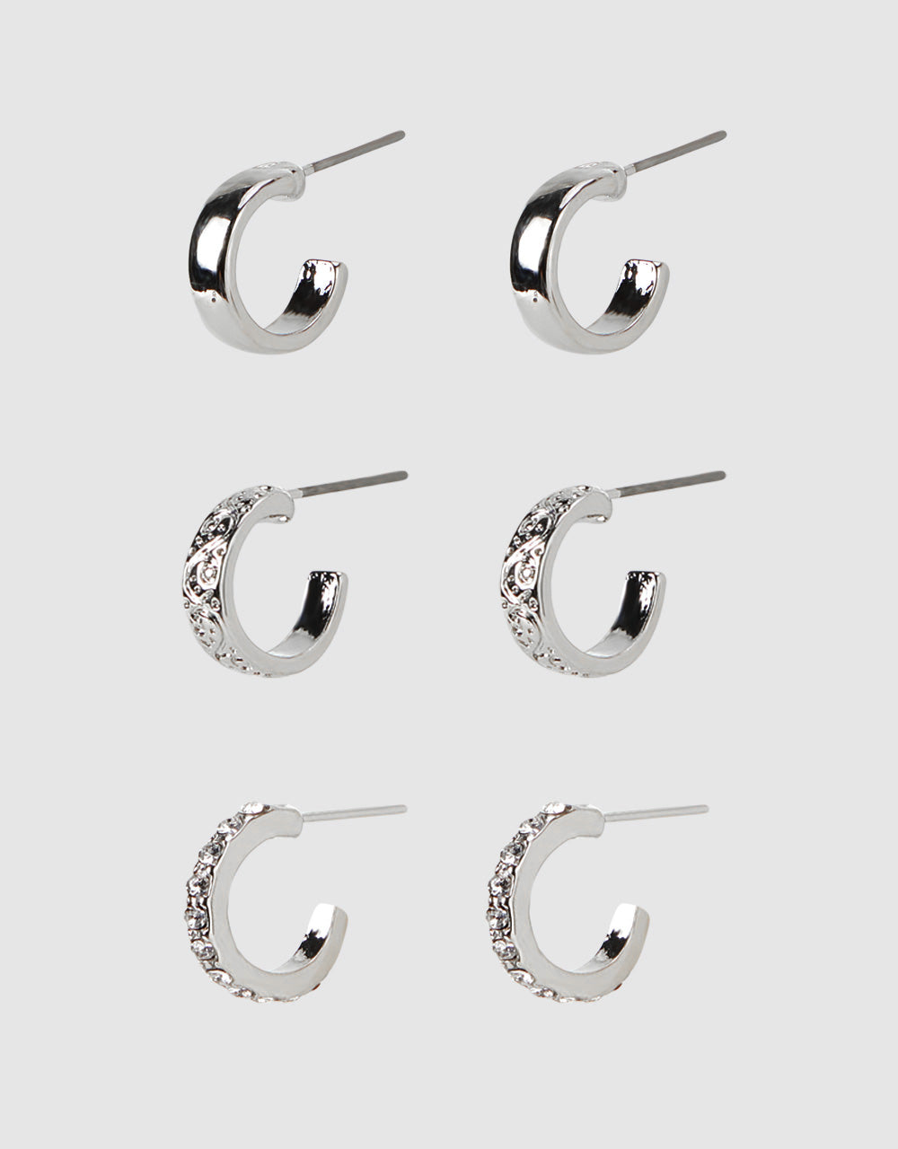 Pack Of 3 Hoop Earrings