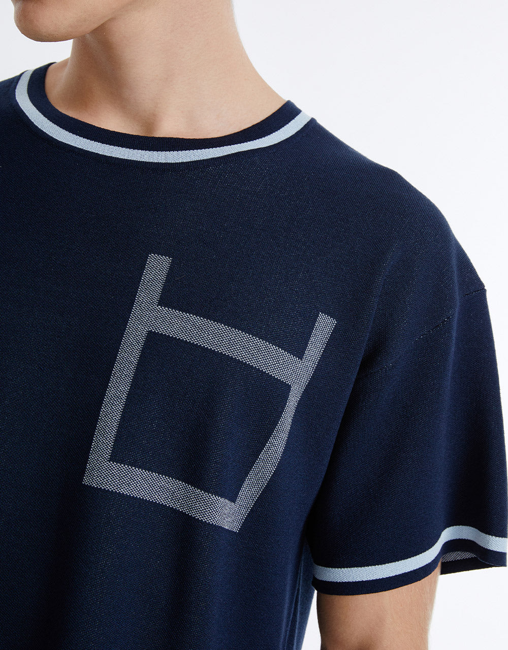 Contrast Trim Knit T-Shirt