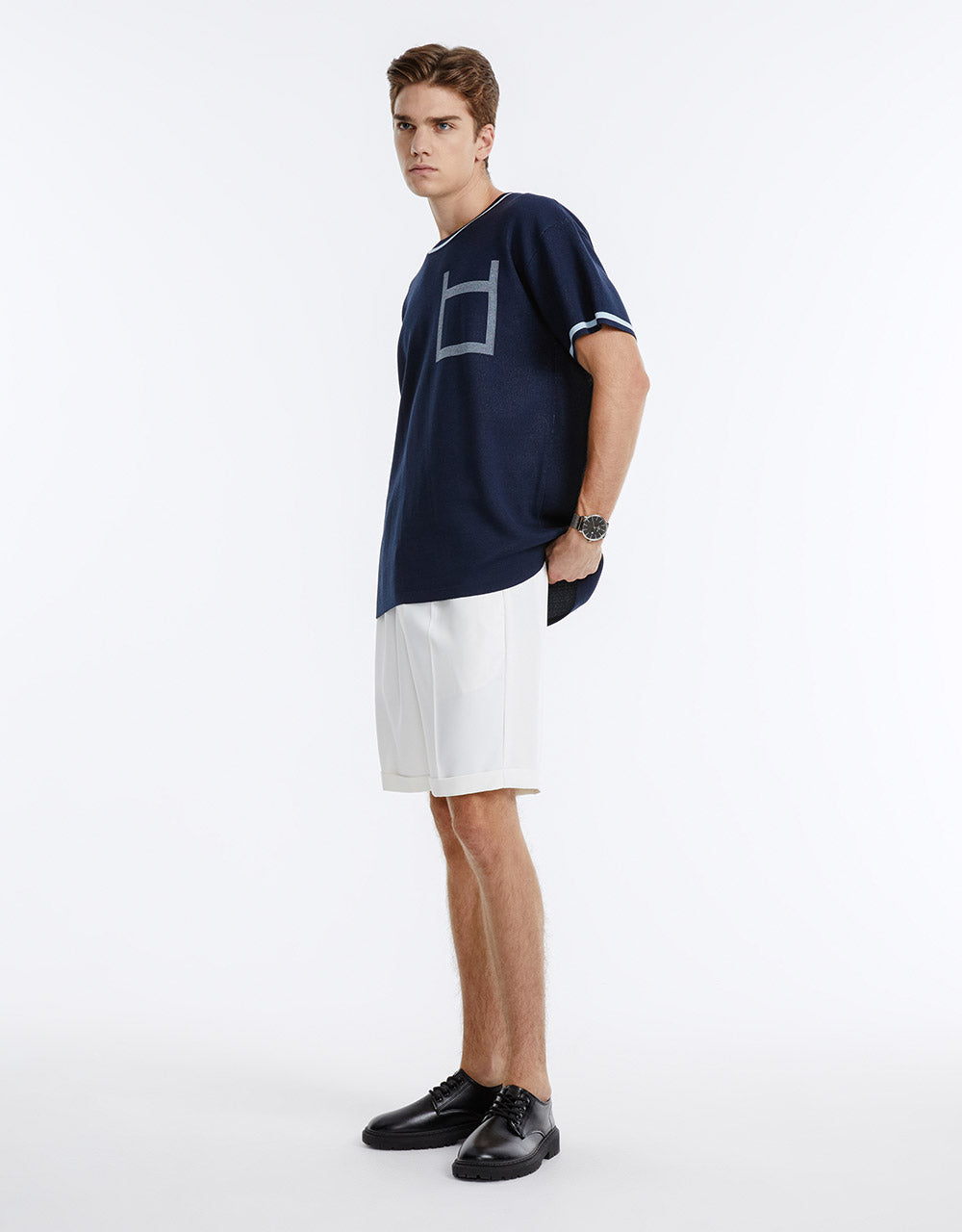 Contrast Trim Knit T-Shirt