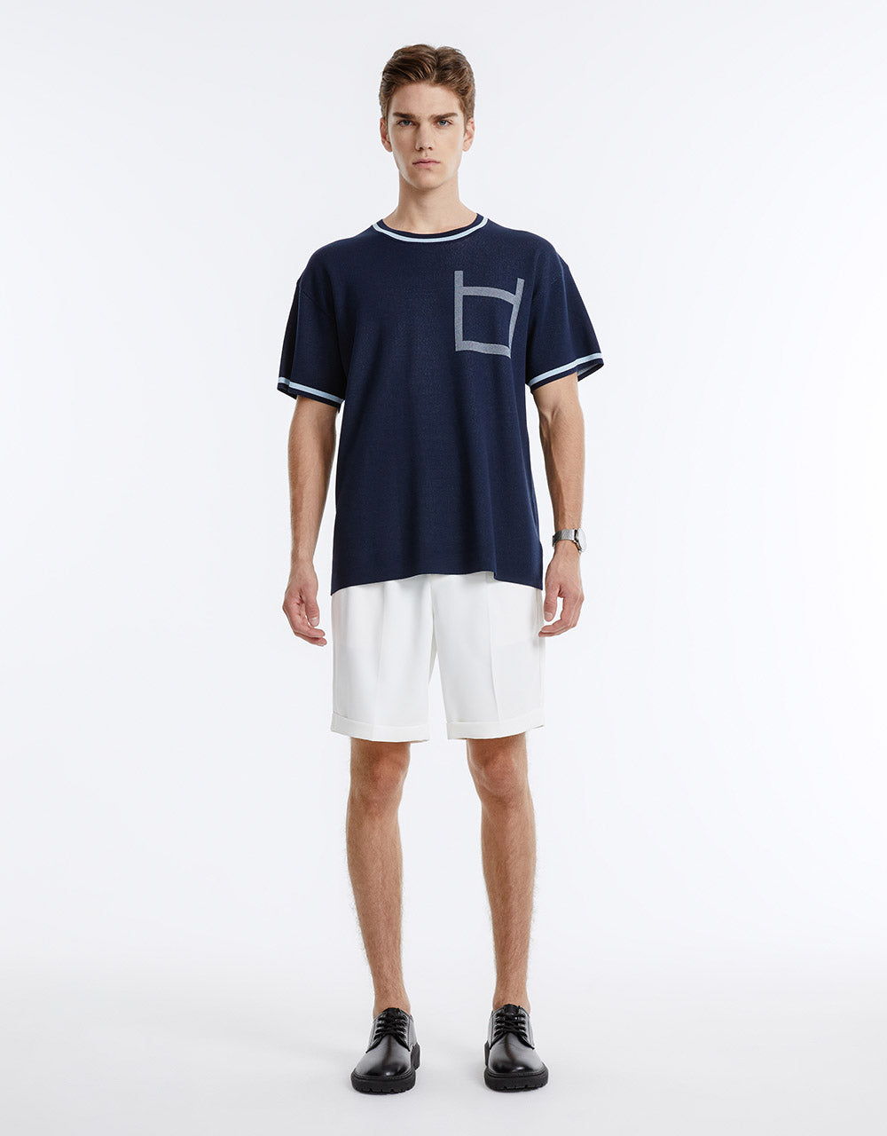 Contrast Trim Knit T-Shirt