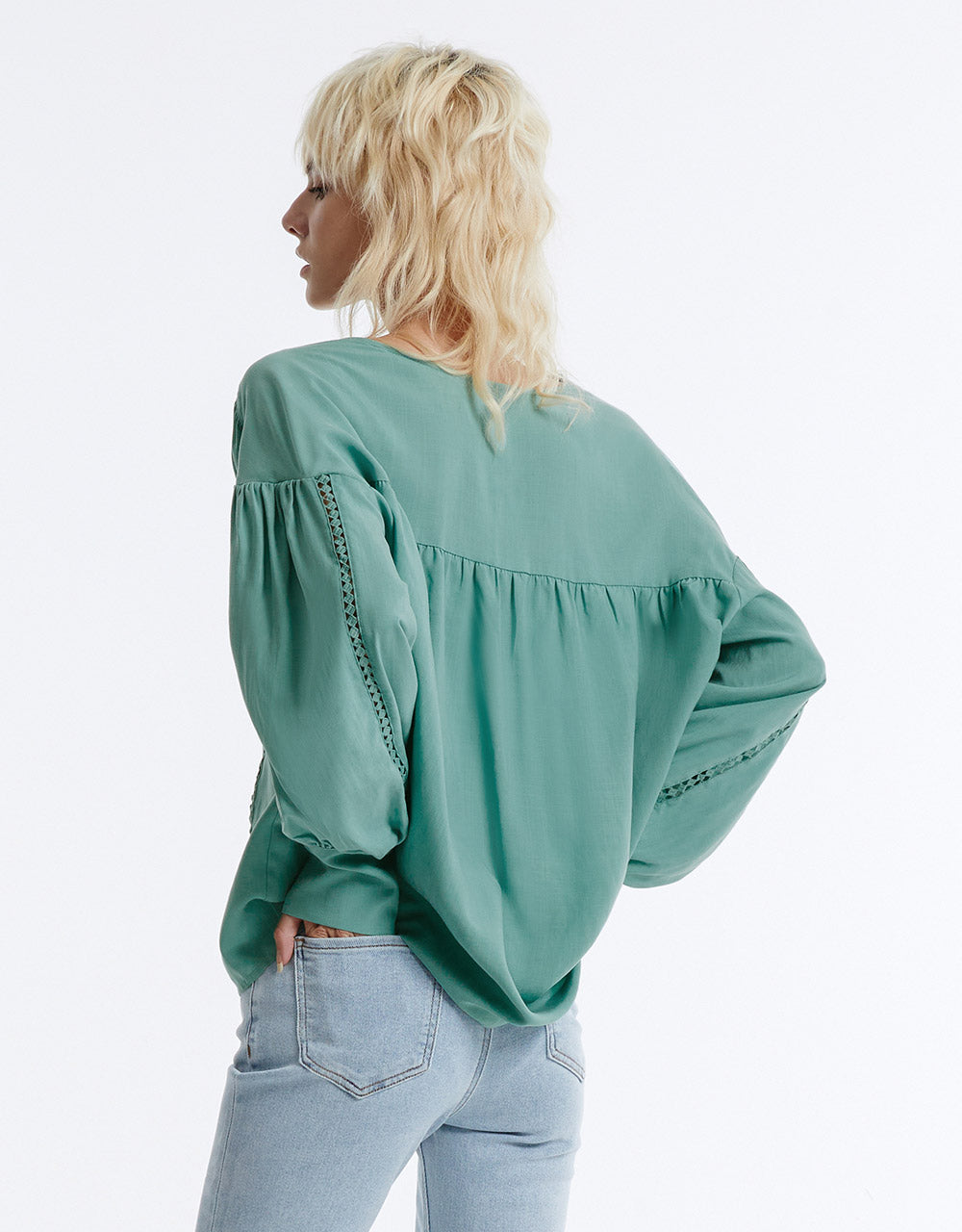 Pointelle Buttoned Blouse