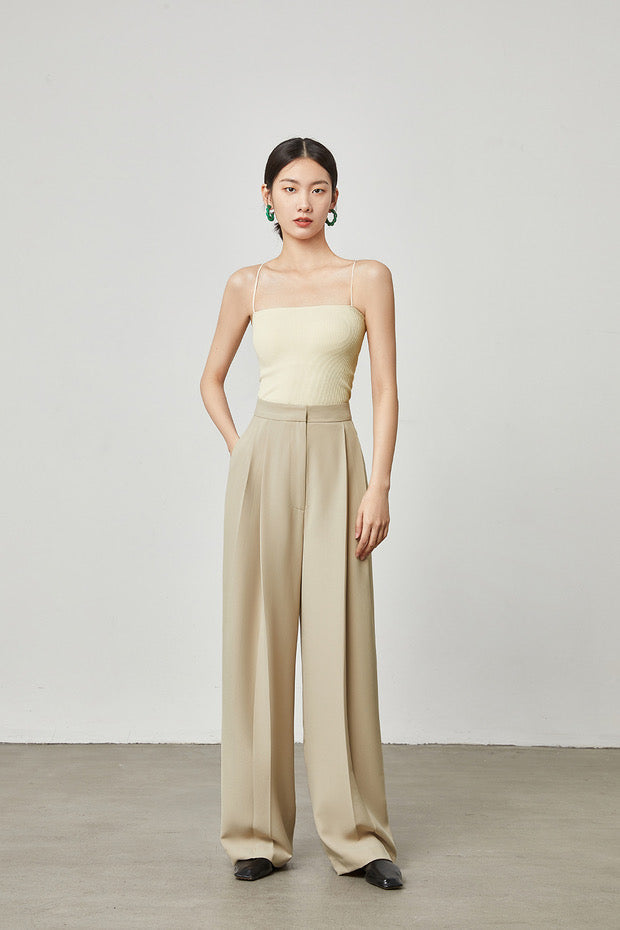 Padded Ribbed Camisole in Cream