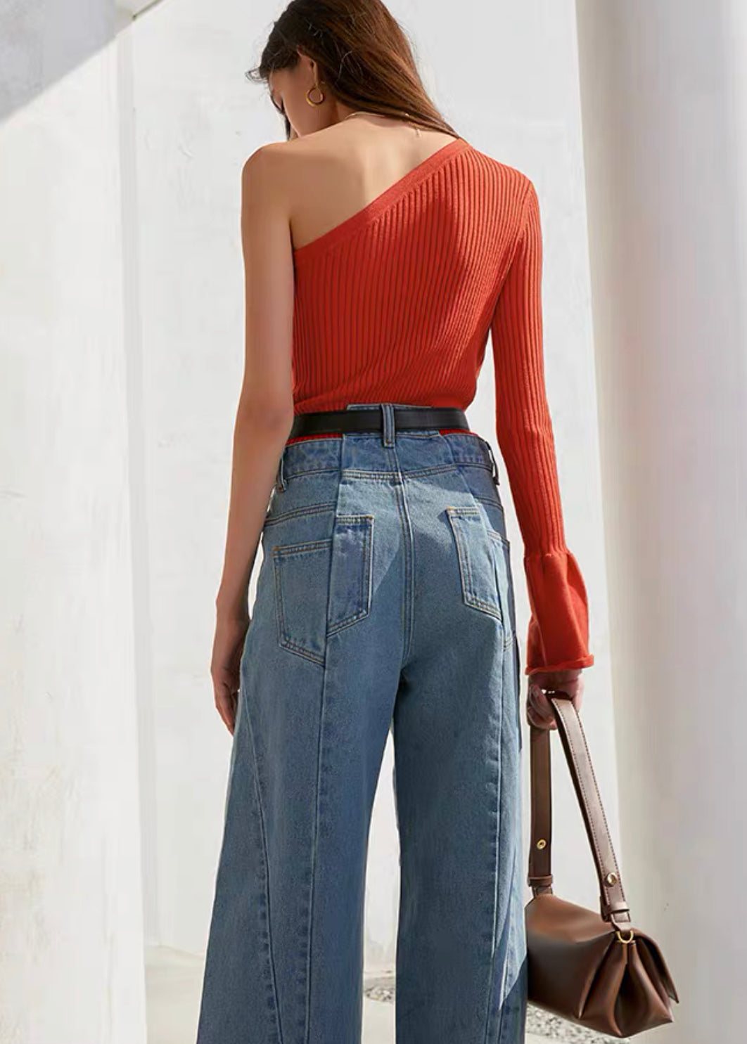 Nova Knit Toga Top- Brick Red