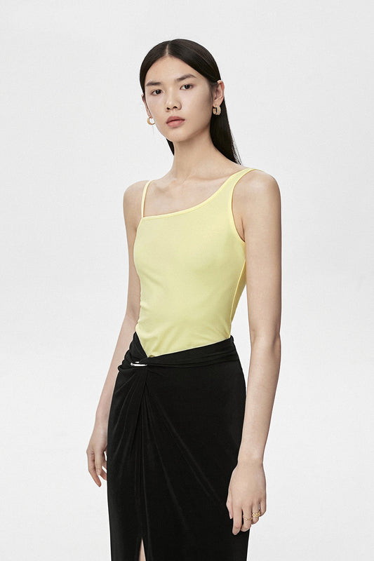 Asymmetric Cami Tank Top in Yellow