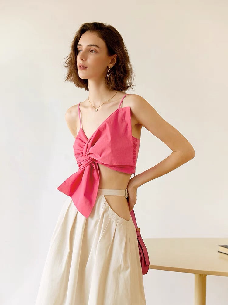 Pikake Large Bow Cami Top in Pink