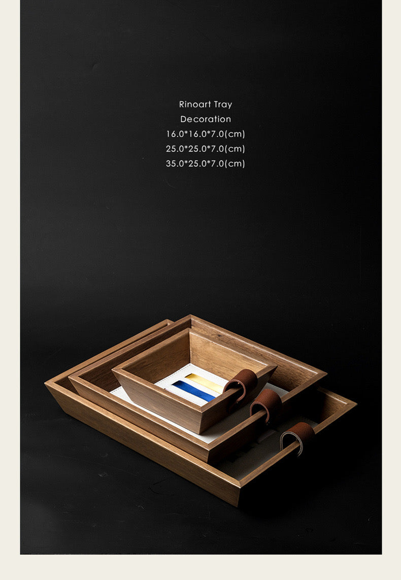 Top-Grain Leather Color-Block Ribbon Tray