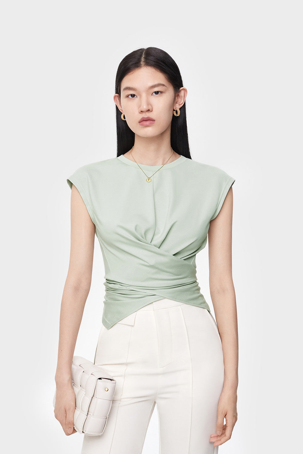 2-Way Wrap Waist Top in Mint