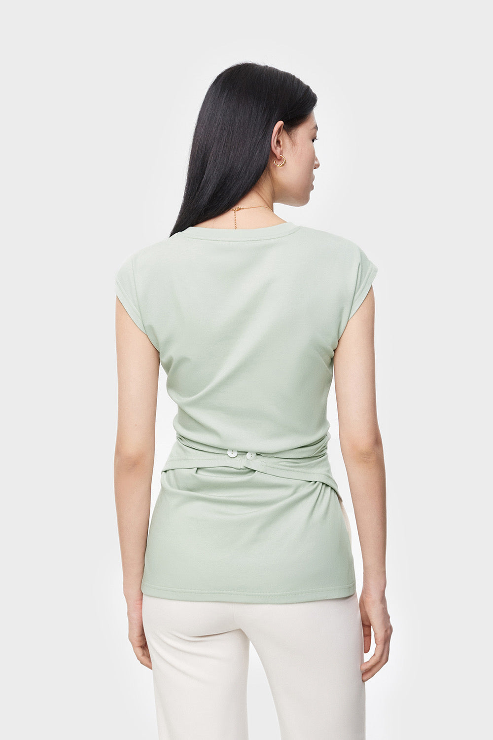 2-Way Wrap Waist Top in Mint