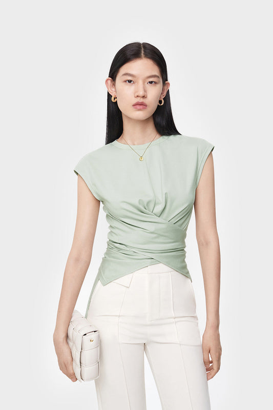 2-Way Wrap Waist Top in Mint