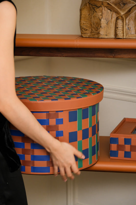 Woven Checkered Storage Box