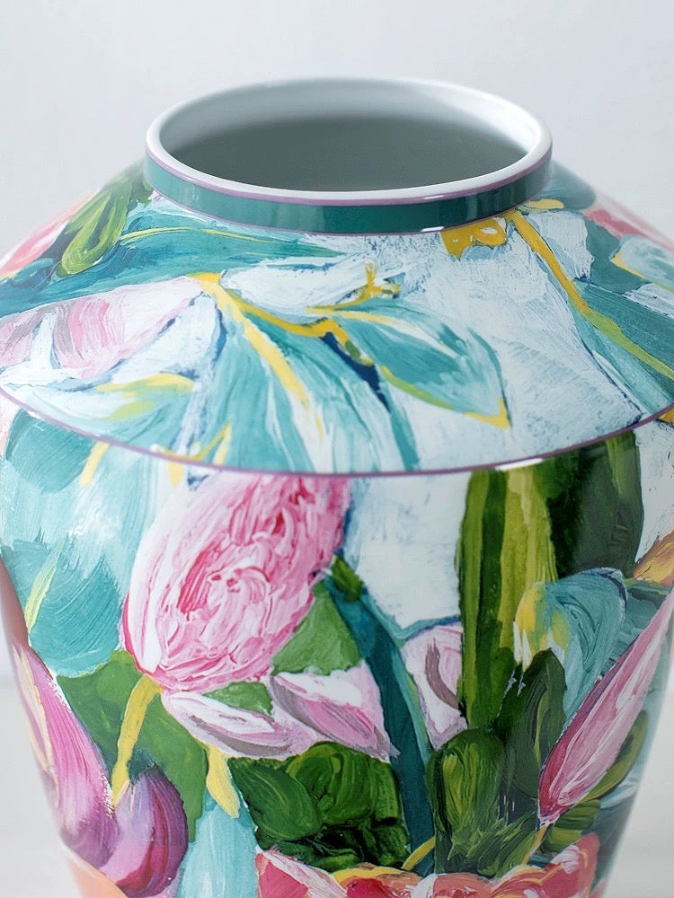 Oil Painting Style Ceramic Large Vase