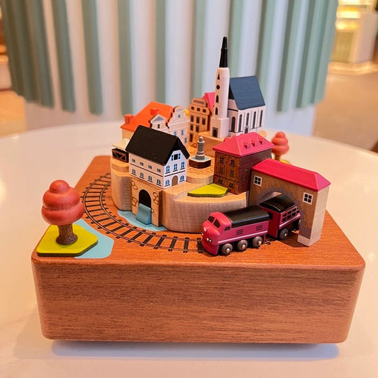 Autumn Train Wooden Music Box